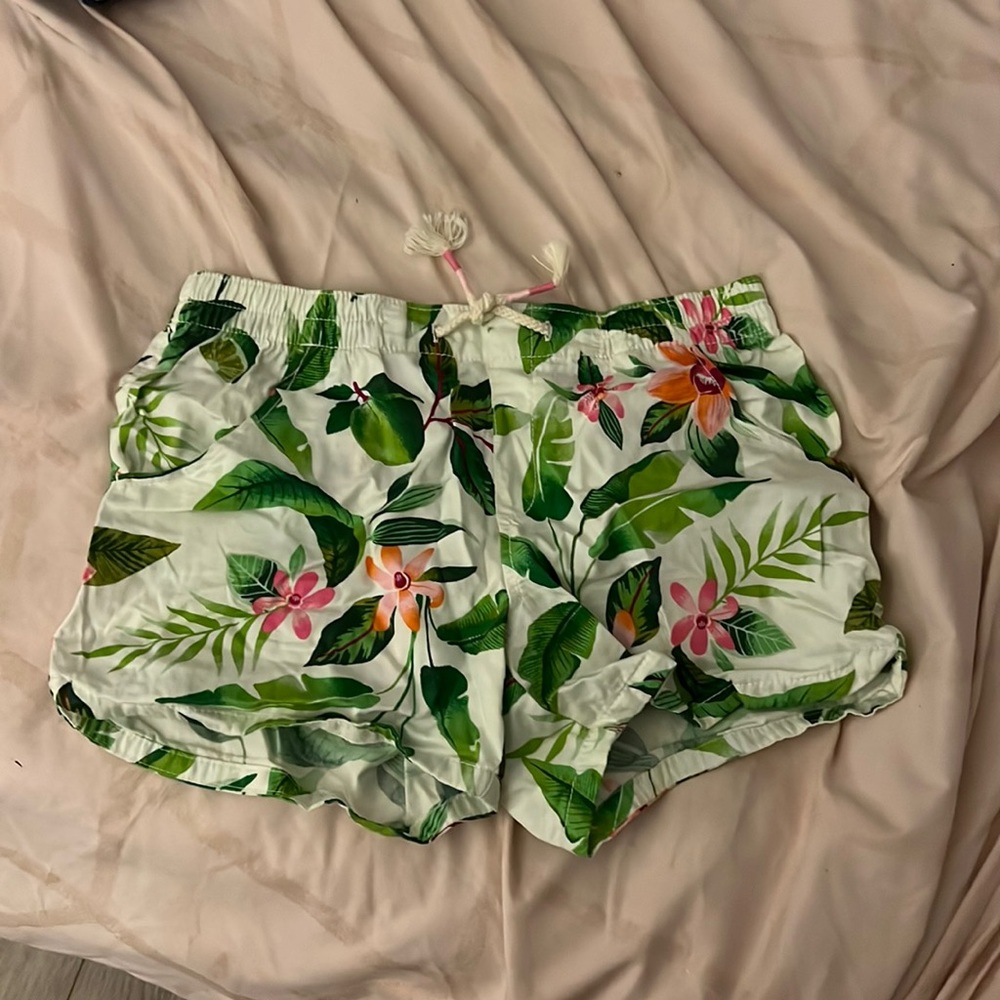 old navy, girls, floral shorts, size XL (14)